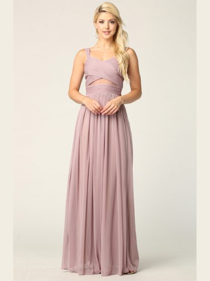 3125 | Stretch Chiffon Sheer Panel Dress - Image 5
