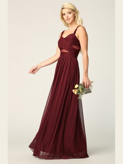 3125 | Stretch Chiffon Sheer Panel Dress - Image 11