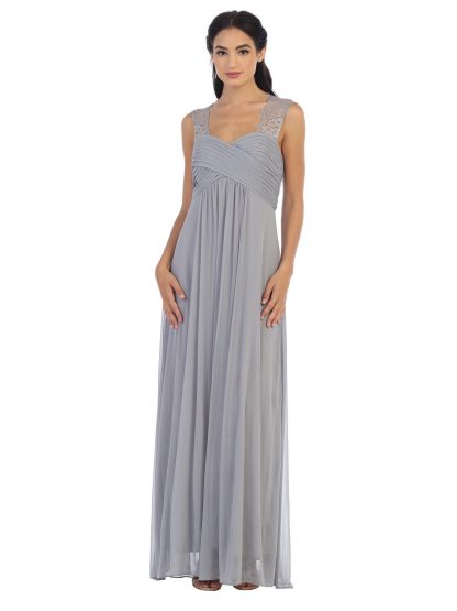 3073 - Stretch Chiffon Bridesmaid Gown with Maternity Option - Image 11