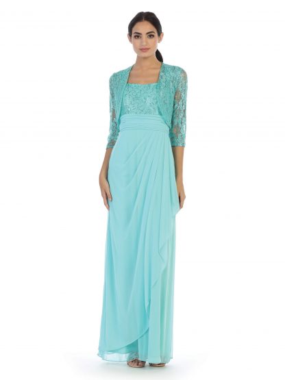 3094-1 | Mama 2pc Stretch Chiffon Set with Lace Jacket - Image 10