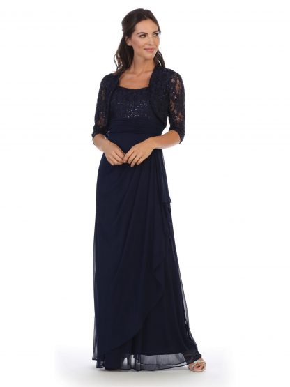 3094-1 | Mama 2pc Stretch Chiffon Set with Lace Jacket - Image 13