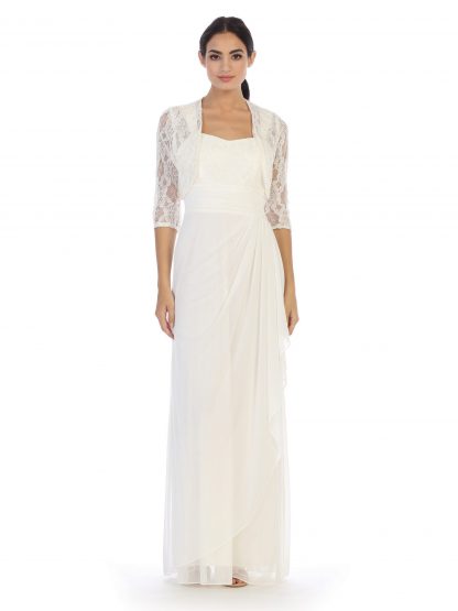 3094-1 | Mama 2pc Stretch Chiffon Set with Lace Jacket - Image 9