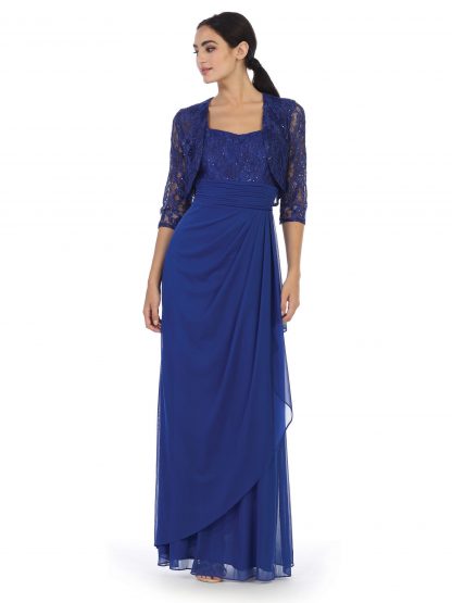 3094-1 | Mama 2pc Stretch Chiffon Set with Lace Jacket - Image 11