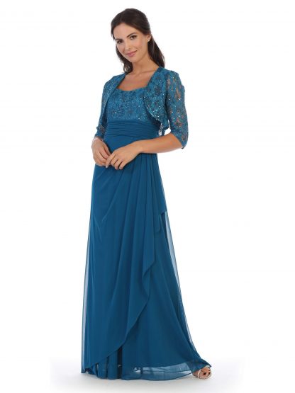3094-1 | Mama 2pc Stretch Chiffon Set with Lace Jacket - Image 14