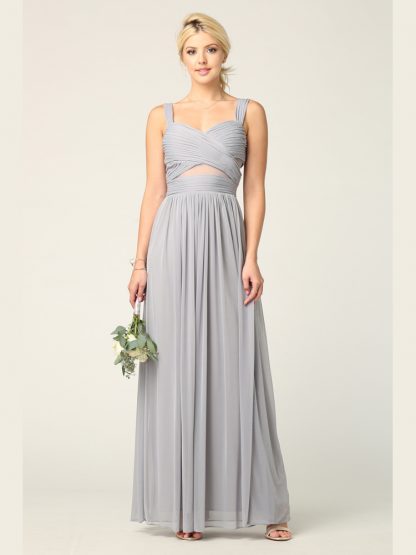 3125 | Stretch Chiffon Sheer Panel Dress - Image 2