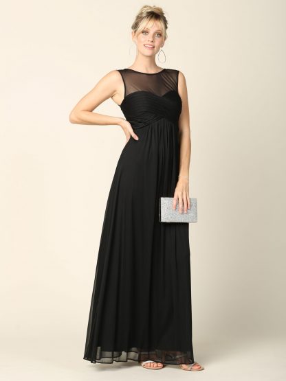 3153 | Stretch Chiffon Gown With Sweetheart Bodice and Empire Waist, Maternity Option - Image 3