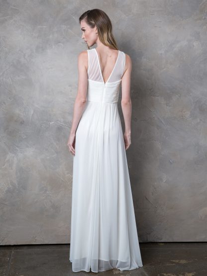 3153 | Stretch Chiffon Gown With Sweetheart Bodice and Empire Waist, Maternity Option - Image 2