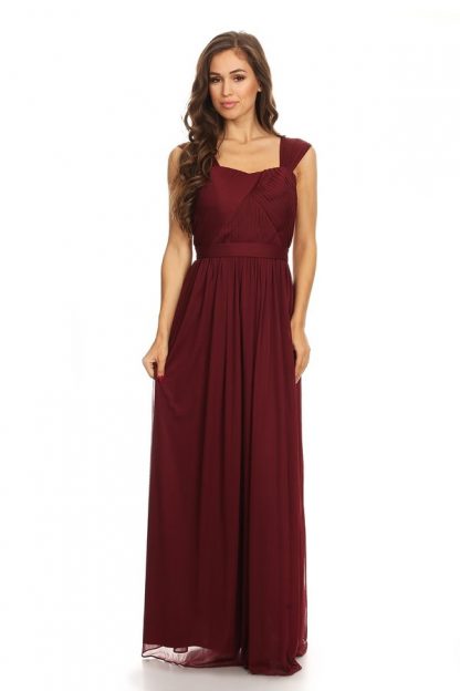 3204 | Pleated Top Stretch Chiffon Bridesmaid Dress - Image 8