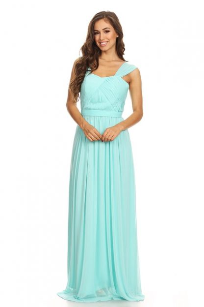 3204 | Pleated Top Stretch Chiffon Bridesmaid Dress - Image 9