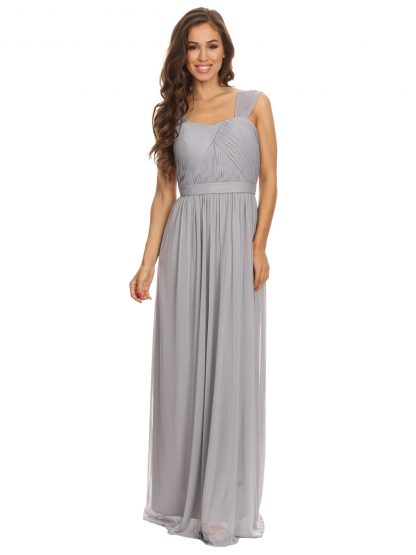 3204 | Pleated Top Stretch Chiffon Bridesmaid Dress - Image 4