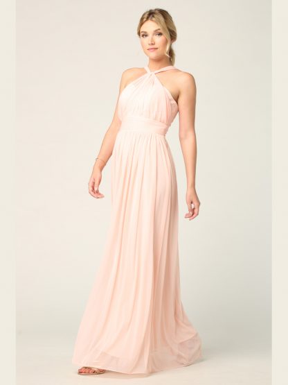 3206 | Twisted Halter Neckline Stretch Chiffon Gown