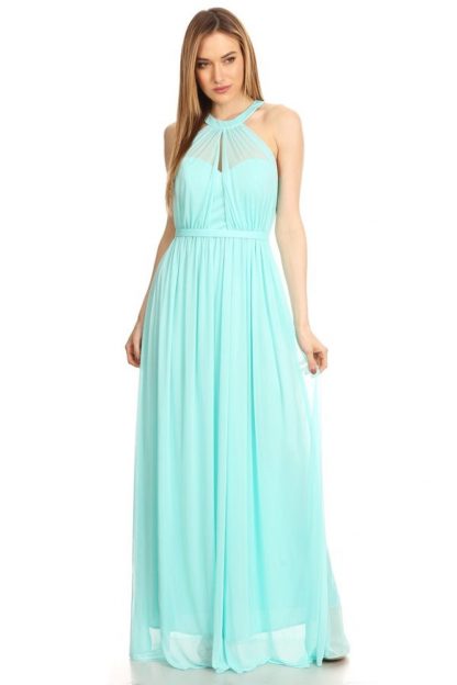 3252 | Stretch Chiffon Halter Bridesmaid Dress - Image 12