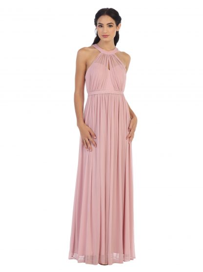 3252 | Stretch Chiffon Halter Bridesmaid Dress - Image 11