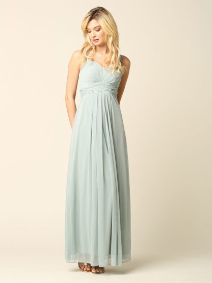 3269 - Stretch Chiffon Gown with Pleats - Image 8