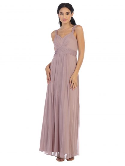 3269 - Stretch Chiffon Gown with Pleats - Image 9