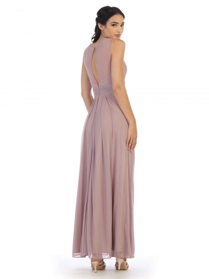 3269 - Stretch Chiffon Gown with Pleats - Image 10