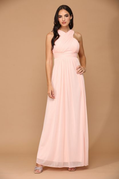 3280 - Criss-Cross Halter Bm Dress