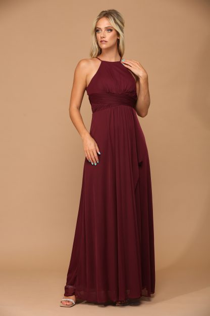 3282 - Halter Tie Back Chiffon Bridesmaid Dress