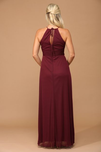 3282 - Halter Tie Back Chiffon Bridesmaid Dress - Image 3