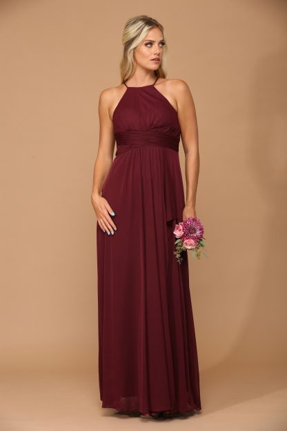 3282 - Halter Tie Back Chiffon Bridesmaid Dress - Image 2