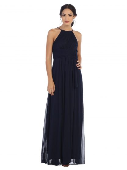 3282 - Halter Tie Back Chiffon Bridesmaid Dress - Image 4