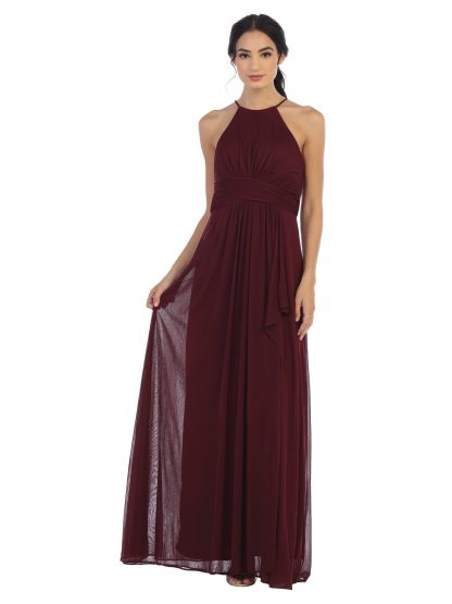 3282 - Halter Tie Back Chiffon Bridesmaid Dress - Image 8