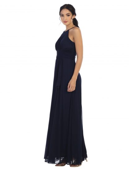 3282 - Halter Tie Back Chiffon Bridesmaid Dress - Image 6