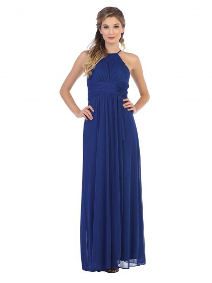 3282 - Halter Tie Back Chiffon Bridesmaid Dress - Image 9