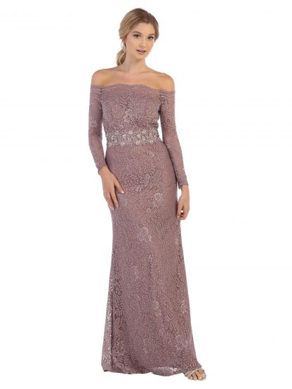 3287 - Lace Off Shoulder Illusion Dress - Image 15