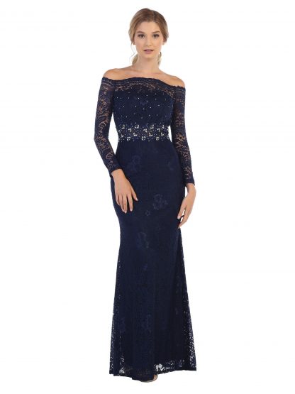3287 - Lace Off Shoulder Illusion Dress - Image 16