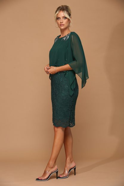 3296 - Short Mama Lace Dress W Cape - Image 2