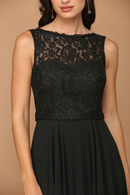 3299 - Sleeveless Lace And Chiffon Bm Dress - Image 3
