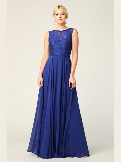 3299 - Sleeveless Lace And Chiffon Bm Dress - Image 5