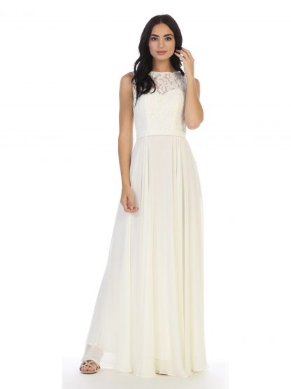 3299 - Sleeveless Lace And Chiffon Bm Dress - Image 21