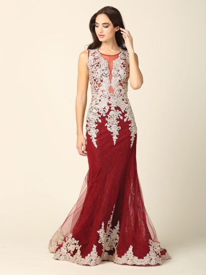 5135 - Sleeveless Lace Mermaid Gown - Image 5