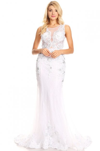 5135 - Sleeveless Lace Mermaid Gown - Image 9