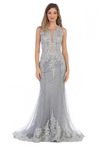 5135 - Sleeveless Lace Mermaid Gown - Image 8