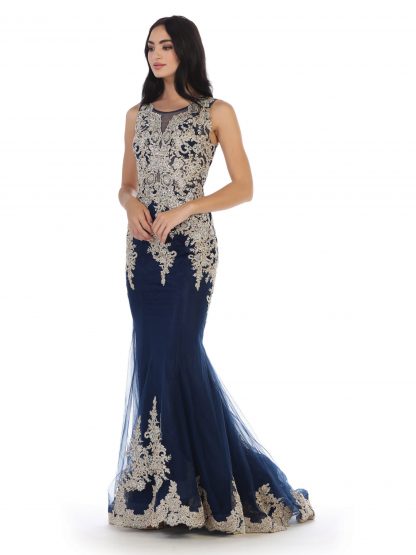 5135 - Sleeveless Lace Mermaid Gown - Image 7