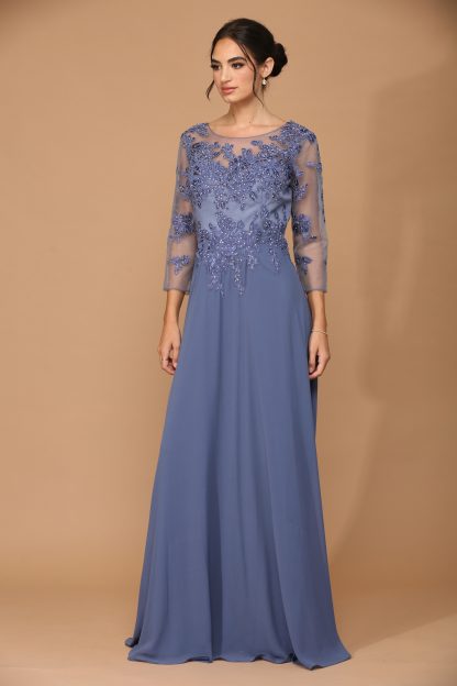 5164 - Mama Long Gown With 3/4 Sleeve - Image 6