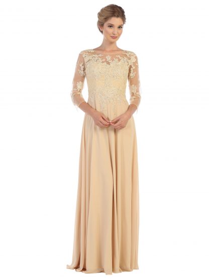 5164 - Mama Long Gown With 3/4 Sleeve - Image 10