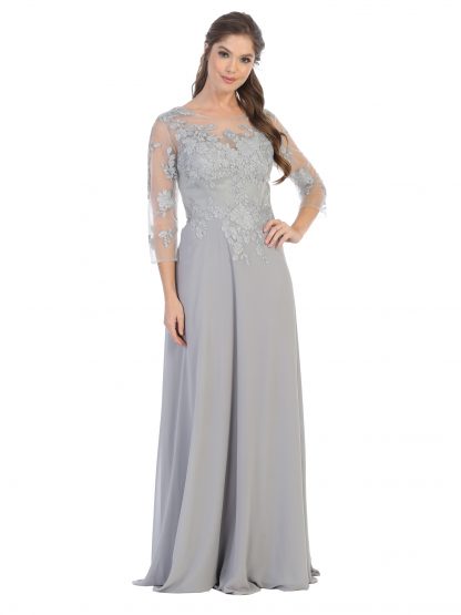 5164 - Mama Long Gown With 3/4 Sleeve - Image 12