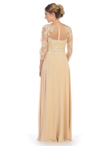 5164 - Mama Long Gown With 3/4 Sleeve - Image 8
