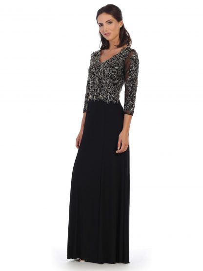 5178 - Mama Embroidered 3/4 Sleeve W Jersey Skirt - Image 5
