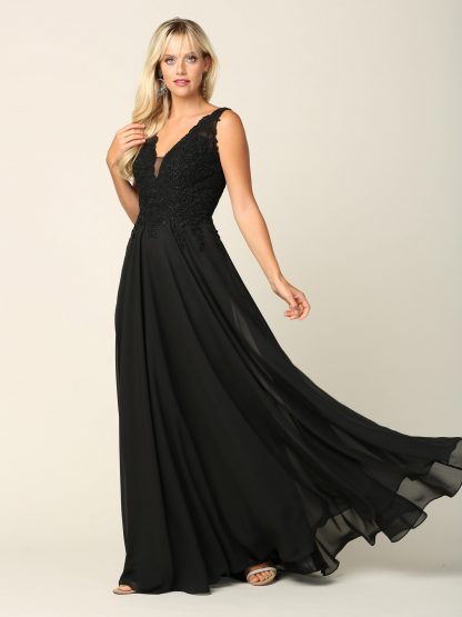5201 - Embroidered Lace Bodice Gown - Image 5