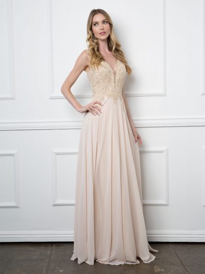 5201 - Embroidered Lace Bodice Gown - Image 4