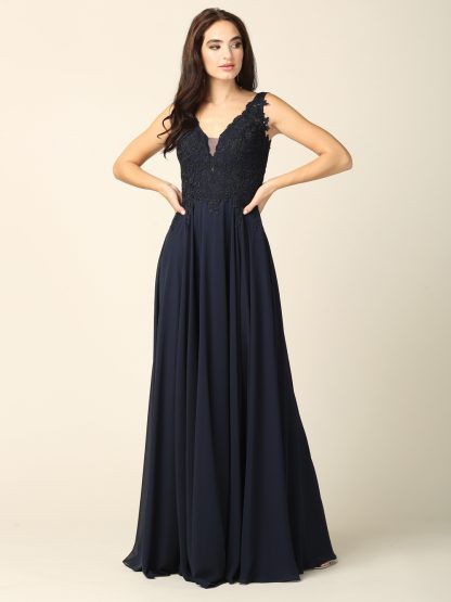 5201 - Embroidered Lace Bodice Gown - Image 10