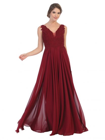 5201 - Embroidered Lace Bodice Gown - Image 12