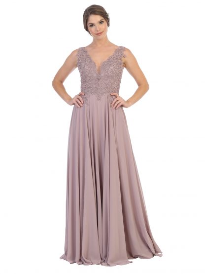 5201 - Embroidered Lace Bodice Gown - Image 13