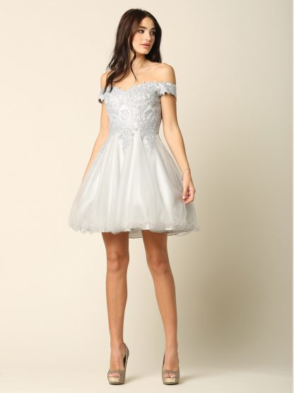 5208 - Short Tulle Off Shoulder Dress - Image 9