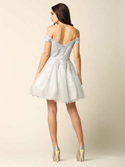 5208 - Short Tulle Off Shoulder Dress - Image 10